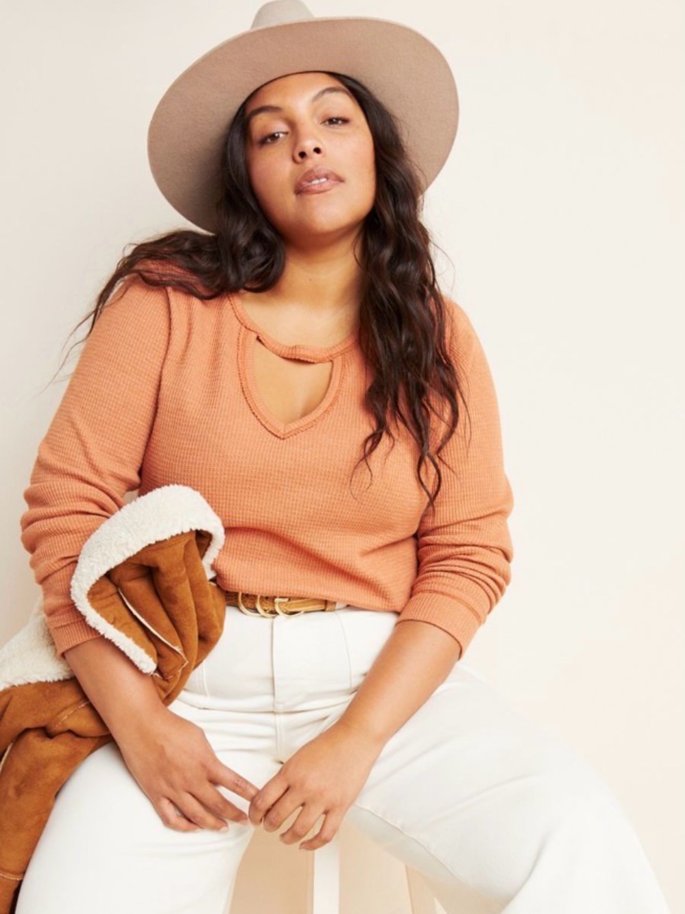 Anthropologie T.la Nadia Cut-Out Waffle Top.